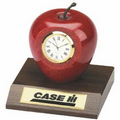 Genuine Marble Apple Award w/ Clock and Base